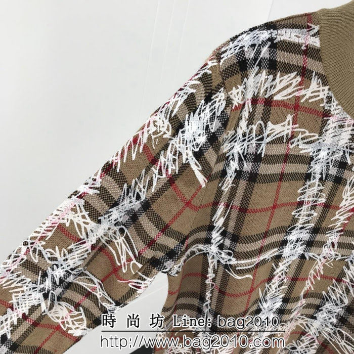 BURBERRY巴寶莉 經典款 18SS秋冬系列 經典條格塗鴉毛衣 情侶款 ydi1422